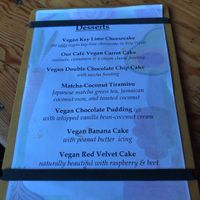 Dessert menu at The Cafe in Key West