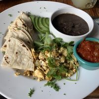 Panchos Huevos Rancheros with Tofu Scramble at The Cafe in Key West
