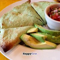 veggie sausage quesadilla w daiya vegan cheese at The Cafe in Key West