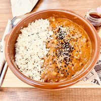 Vegan mushroom curry with cauliflower rice   at Con Alma in Denia