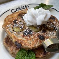 Chocolate banana pancakes at Goddess And The Baker - Grand Ave in Chicago