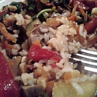 vegan rice dish,  lots of fresh veggies. delicious sauce!  at Bella Vida Cafe in West Cape May