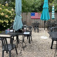 Cute outdoor seating  at Bella Vida Cafe in West Cape May