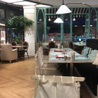 interior giving off art deco vibes  at Petite Audrey in Bangkok