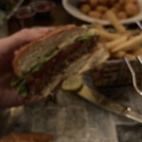 Smash burger  at The Long Acre in New York City