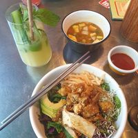 Bibimbap 😍❤ served with denjang soup (spicy) at Kkokki Vegan House in Hamburg