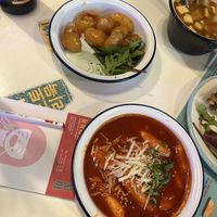 Tteokbokki in gochujang and potatoes  at Kkokki Vegan House in Hamburg