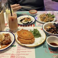 Small dishes. Kimbap, pancakes, acorn jelly etc  at Kkokki Vegan House in Hamburg