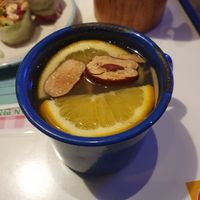 Ginger tea with dates at Kkokki Vegan House in Hamburg