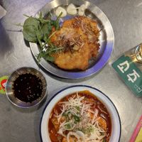 mungbeans jeon, ttebokki at Kkokki Vegan House in Hamburg