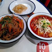 Tteokkbokki unfortunately with loads od vegan cheese which smelled wrong. Without cheese ir would have been way better at Kkokki Vegan House in Hamburg