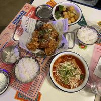 Fried tofu/cauliflower, tteokbokki  at Kkokki Vegan House in Hamburg