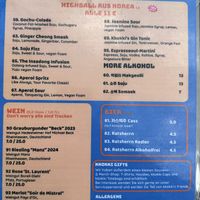 Getränkekarte, Alkohol, als vegane Ernährungsberaterin rate ich generell von Alkoholkonsum ab  at Kkokki Loves Vegan in Hamburg