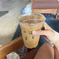 orange tres leches latte at Easy Luck in Orlando