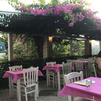 Outdoor seating   at The Old Village in Kefalonia