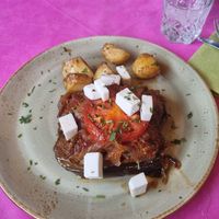 Stuffed aubergine at The Old Village in Kefalonia