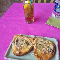 Garlic bread at The Old Village in Kefalonia