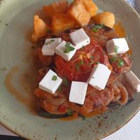 Vegan Imam with vegan feta cheese. Delicious at The Old Village in Kefalonia