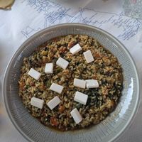 Traditional vegan Spanakorizo at The Old Village in Kefalonia