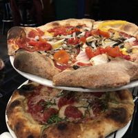 Vegetable on top, Marguriette on bottom   at Tony's Pizza Napoletana in San Francisco