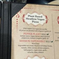 Vegan pizzas on the menu  at Tony's Pizza Napoletana in San Francisco