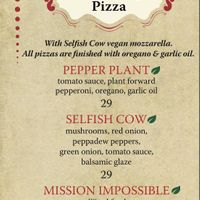 Vegan menu options  at Tony's Pizza Napoletana in San Francisco