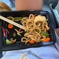 sorry, i always indulge before taking a pic! veggie yakiudon stir fried honestly not flavorful at all had to use my own teriyaki for flavor. very fresh veggies broc carr cauli at Yoshimatsu in Tucson