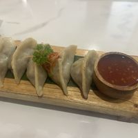 Dumplings and good dipping sauce   at Plant Based in 