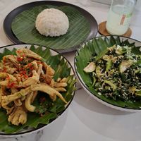 Fried mushrooms and traditional Lombok salad at Plant Based in 