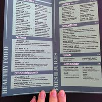 Food and juices menu at Jack & Jacky's in Breda