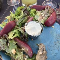 Poached pear salad   at Brown's Beach House in Kohala Coast
