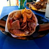 Vegan gyros at Happy Friends in Rhodes