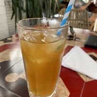 Homemade orange ice tea   at Bloom in Grand Baie
