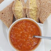 Spicy lentil soup and coronation chickpea sandiwches at Caulders Garden Centres in Cumbernauld