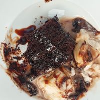 Chocolate cake and ice cream shared - just okay at Caulders Garden Centres in Cumbernauld