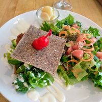 The Raw Vegan Burger at Raw8 Cafe in Osaka