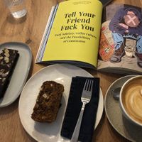 Brownie, banana cake, coffee and magazine-all one needs for a very pleasant hour in Fliteraj  at Filteraj Specialty Coffee & Shop in Zagreb