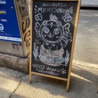 Cute sign out front  at 31 Gatitos in Mexico City