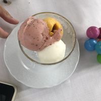Mango, lemon and watermelon ice cream  at Agrolago in Trevignano Romano