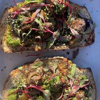Umami toast   at Plantiful Superfoods in Seattle