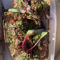 Umami toast  at Plantiful Superfoods in Seattle