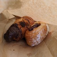 Chocolate croissant and vianese pastries at El Forn in Manresa