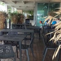 Outdoor terrace at M.O.B. - Cite de la Mode in Paris