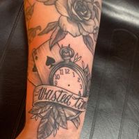 Clock and cards   at Tee Tattooing in Cheltenham