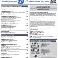 Menu  at EDI - The Sir Walter Scott - J D Wetherspoon in Edinburgh