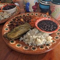 tamal, guisos, arroz, frijoles,... at Puerto Verde in Puerto Morelos