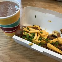 Chili dog and chocolate milkshake  at PLNT Burger - NoMad in New York City