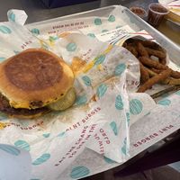 Burger and green bean fries  at PLNT Burger - NoMad in New York City
