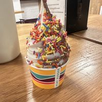 swirl soft serve with rainbow sprinkles  at PLNT Burger - NoMad in New York City