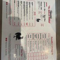 Menu  at Taqueria El Gallo Rosa in Honolulu